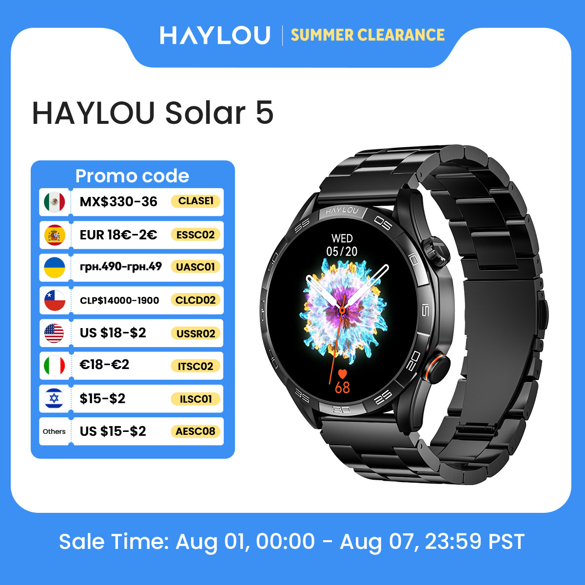 Smartwatch Instagram - ساعة ذكية HAYLOU Solar 5 مع