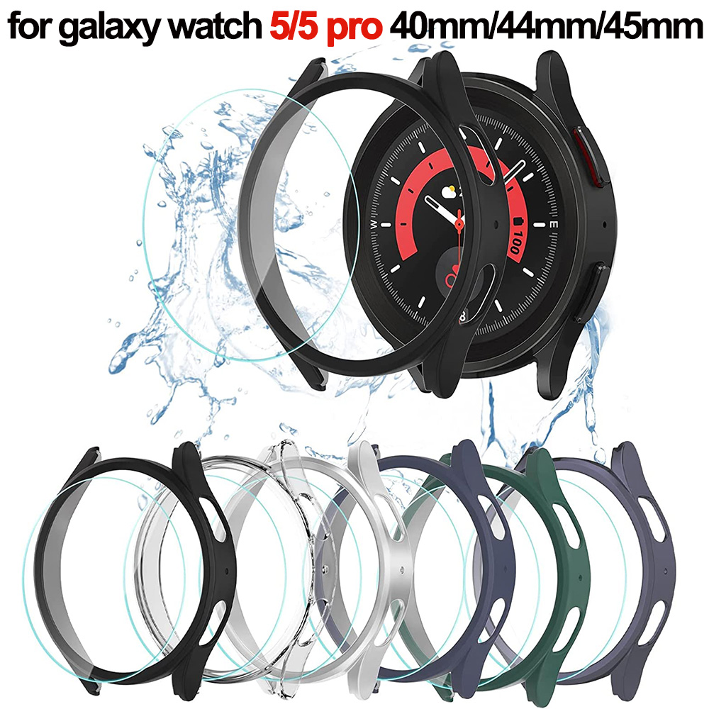 Accessories For Galaxy Watch 5 - غطاء + الزجاج المقسى لسامسونج غالاكسي