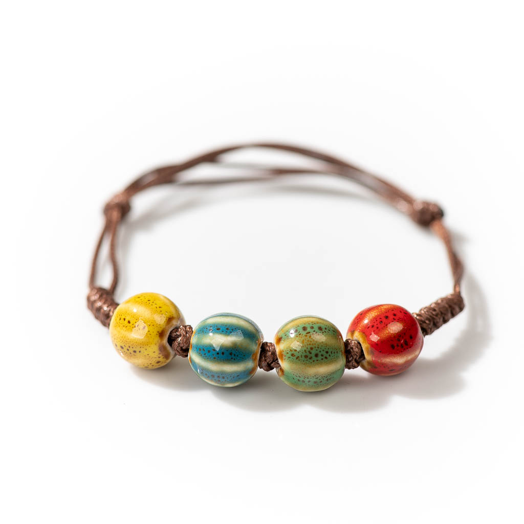 Ceramic Link Bracelet - اليدوية السيراميك ريترو ستايل الخرز قابل