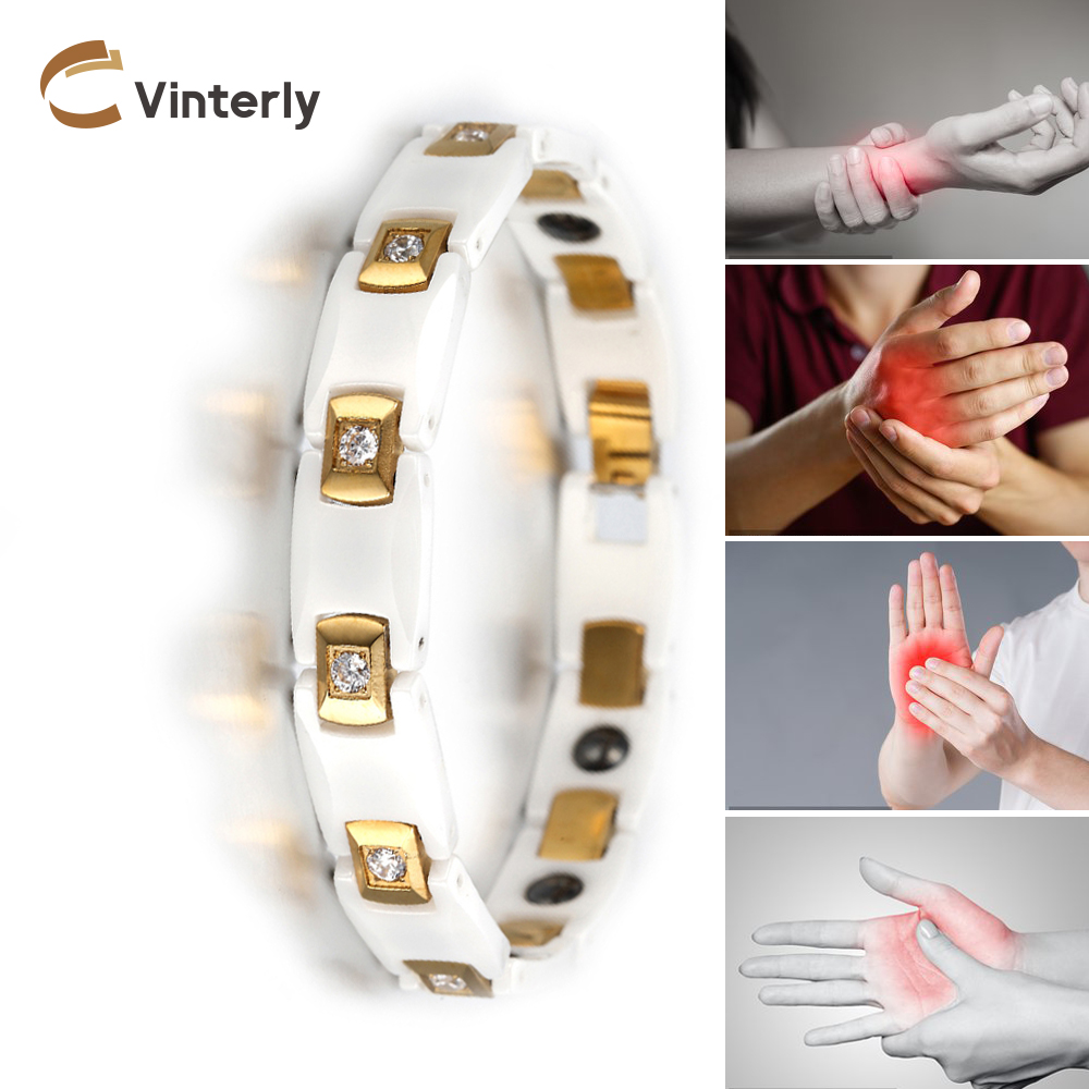 أساور نسائية ذهبية اللون من في - مراجعة Ceramic Link Bracelet وسعره