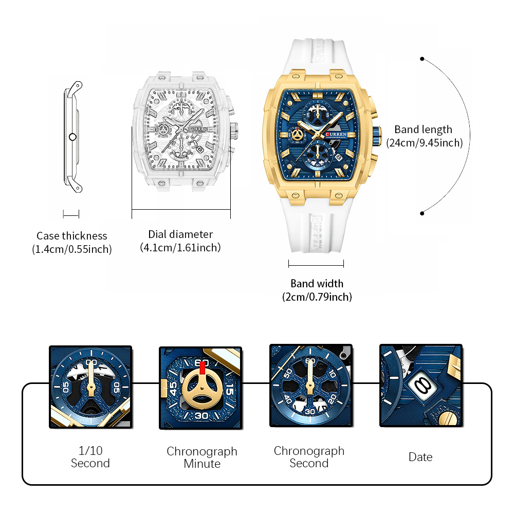 ساعة CURREN الفاخرة للرجال، سا - مراجعة Accessories With Watch وسعره