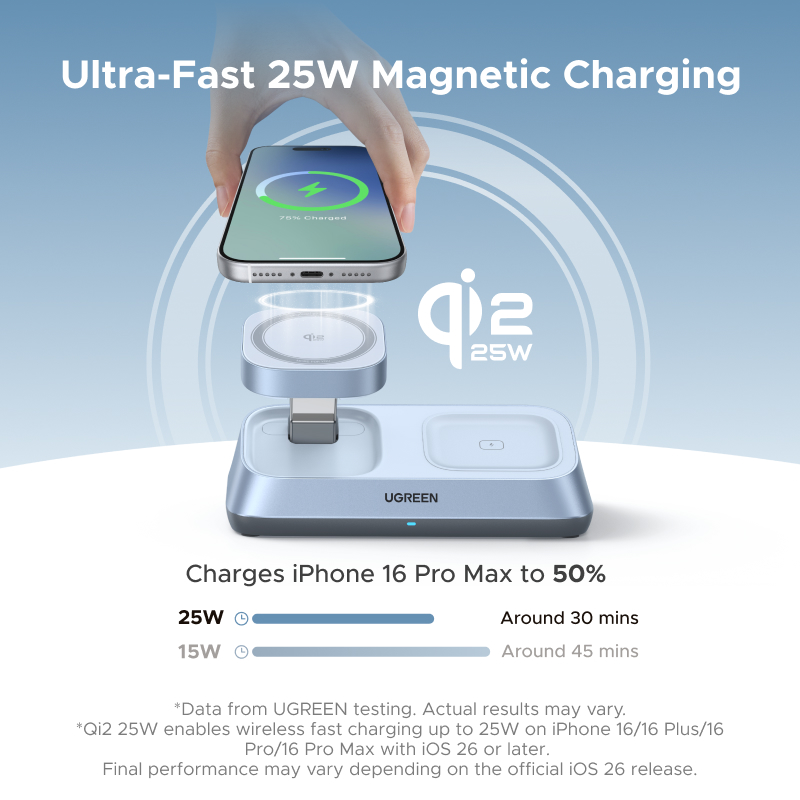 UGREEN Qi2 25W MAX حامل شاحن ل - مراجعة Smartwatch Ac وسعره