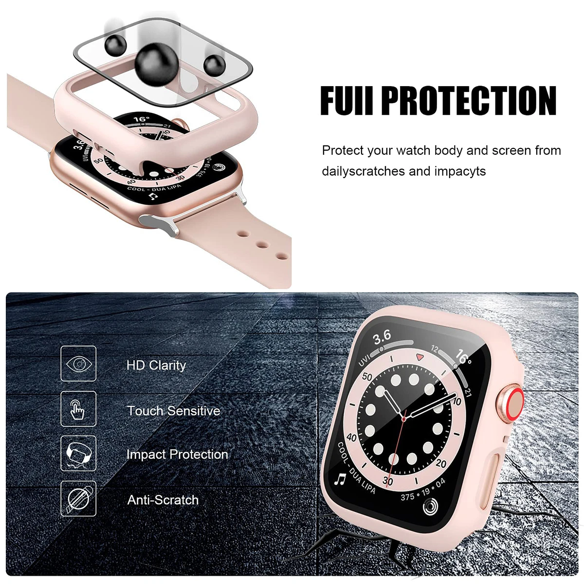 الزجاج المقسى + غطاء لساعة أبل - مراجعة Apple Smartwatch Accessories وسعره