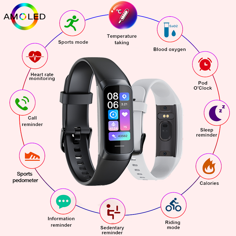 LIGE 1.1 بوصة Amoled مراقب معد - مراجعة Android Smartwatch Accessories وسعره