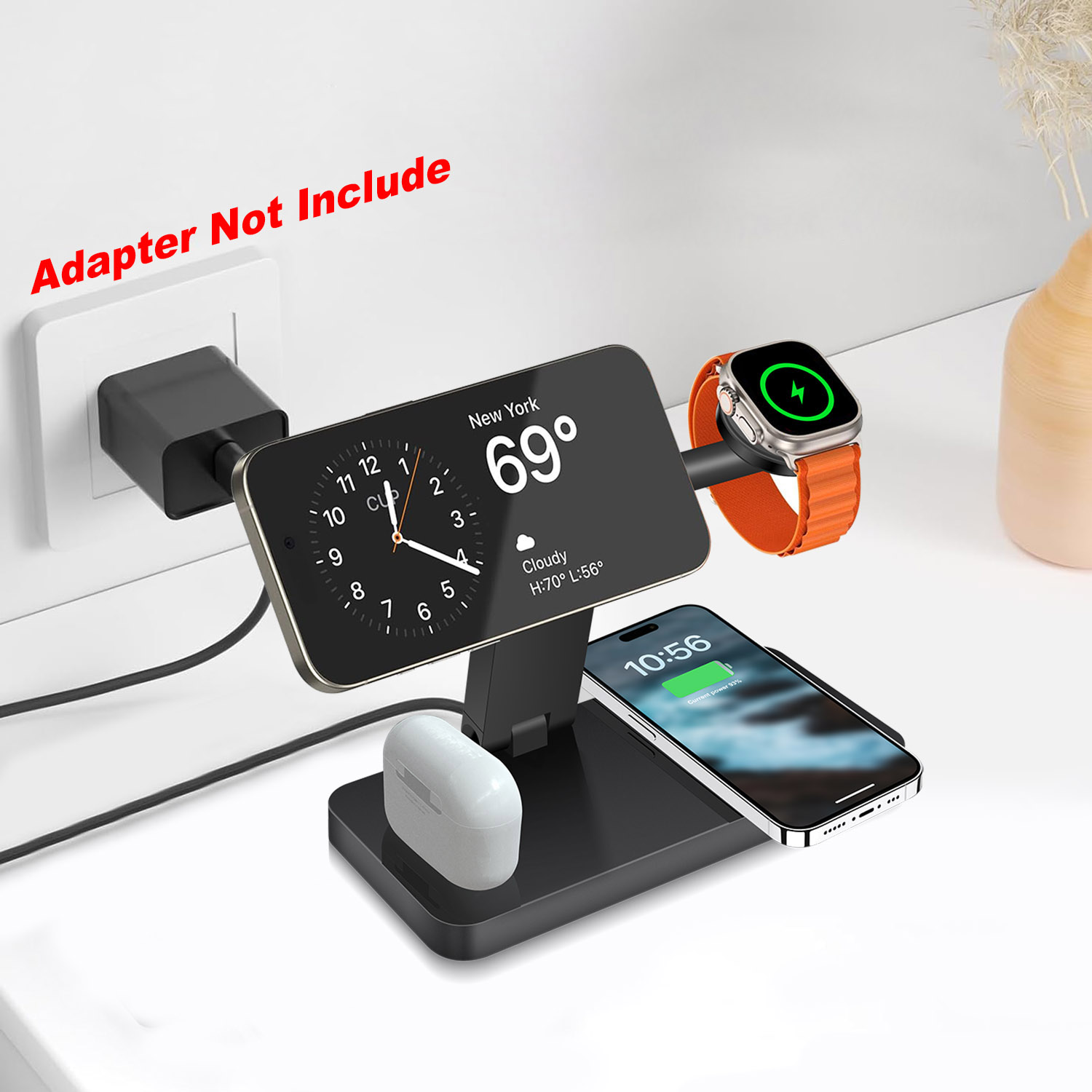 شاحن لاسلكي مغناطيسي 4 في 1 مع - مراجعة Smartwatch Ac وسعره