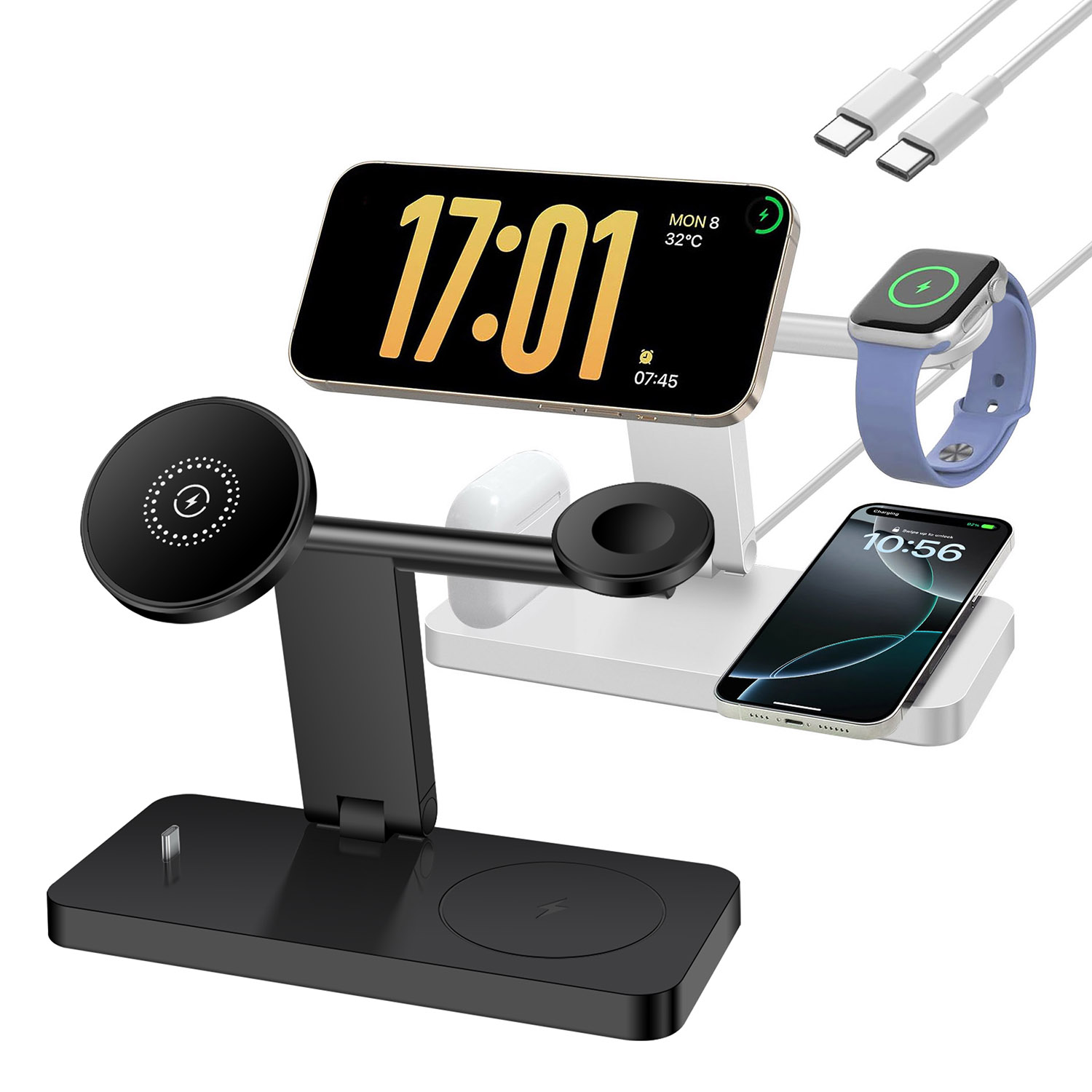 شاحن لاسلكي مغناطيسي 4 في 1 مع - مراجعة Smartwatch Ac وسعره