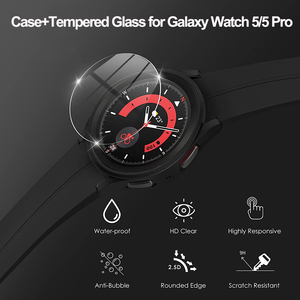 غطاء + الزجاج المقسى لسامسونج  - مراجعة Accessories For Galaxy Watch 5 وسعره
