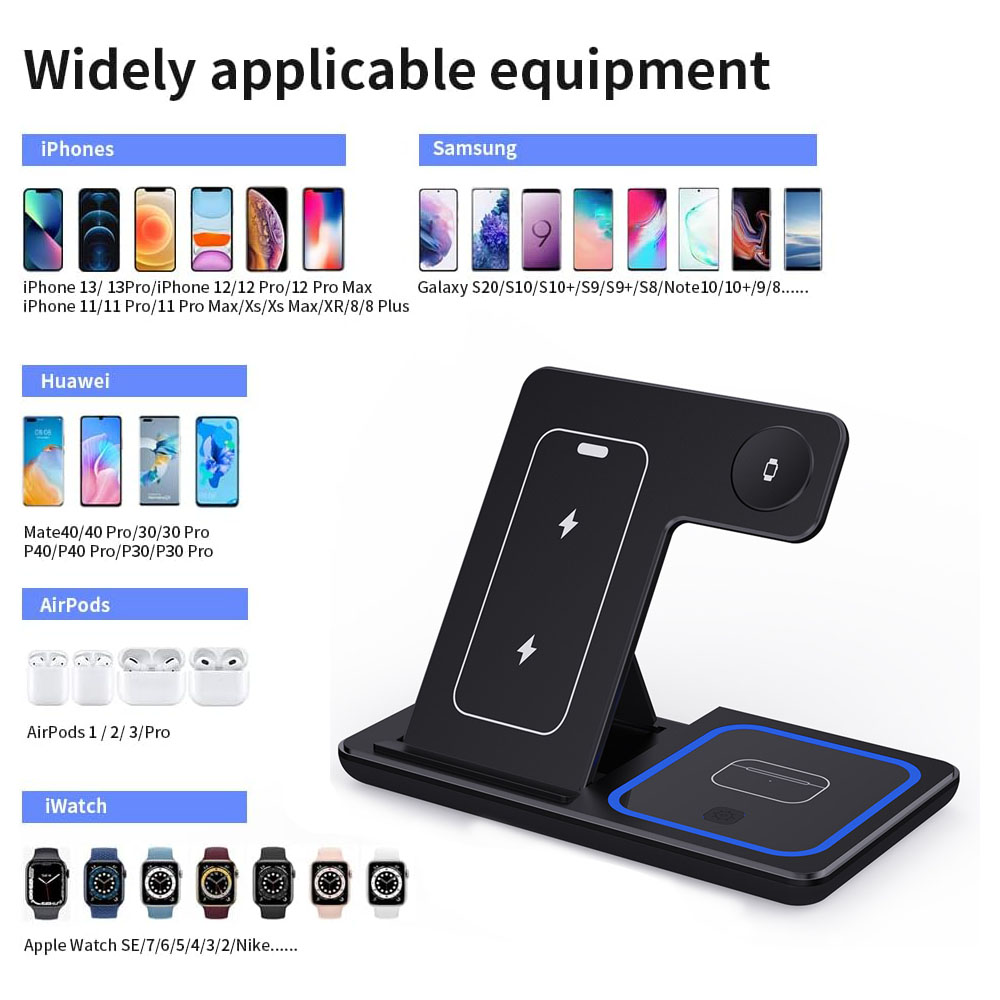 شاحن لاسلكي 3 في 1 بقوة 15 واط - مراجعة Smartwatch Ac وسعره