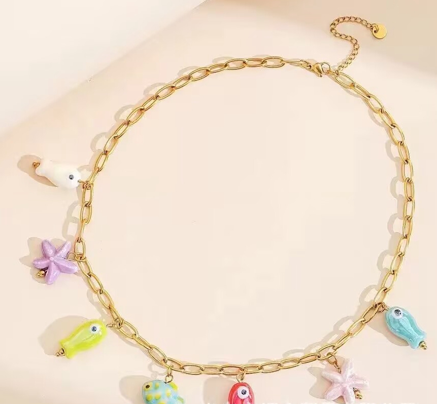 5 قطع جديد الصيف الملونة المين - مراجعة Ceramic Link Bracelet وسعره