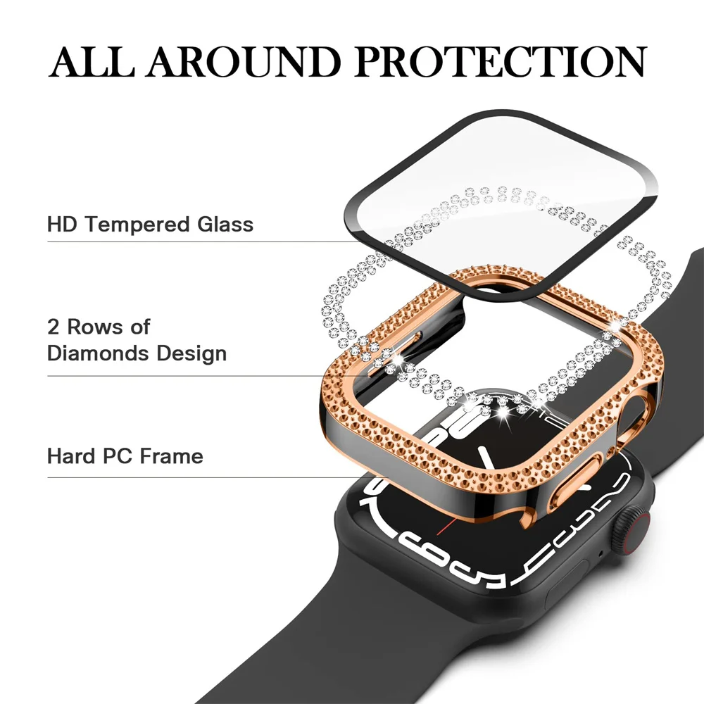غطاء الماس لساعة أبل 45 مللي م - مراجعة Apple Smartwatch Accessories وسعره