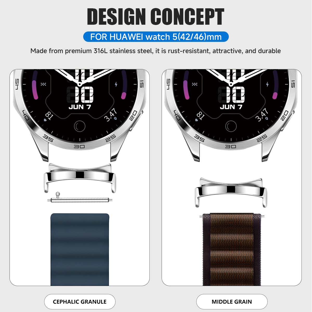 قطعتان من محول الساعة الذكية ه - مراجعة Huawei Smartwatch Accessories وسعره